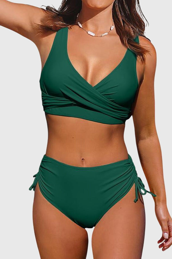 High Waist Drawstring Side Bikini Set