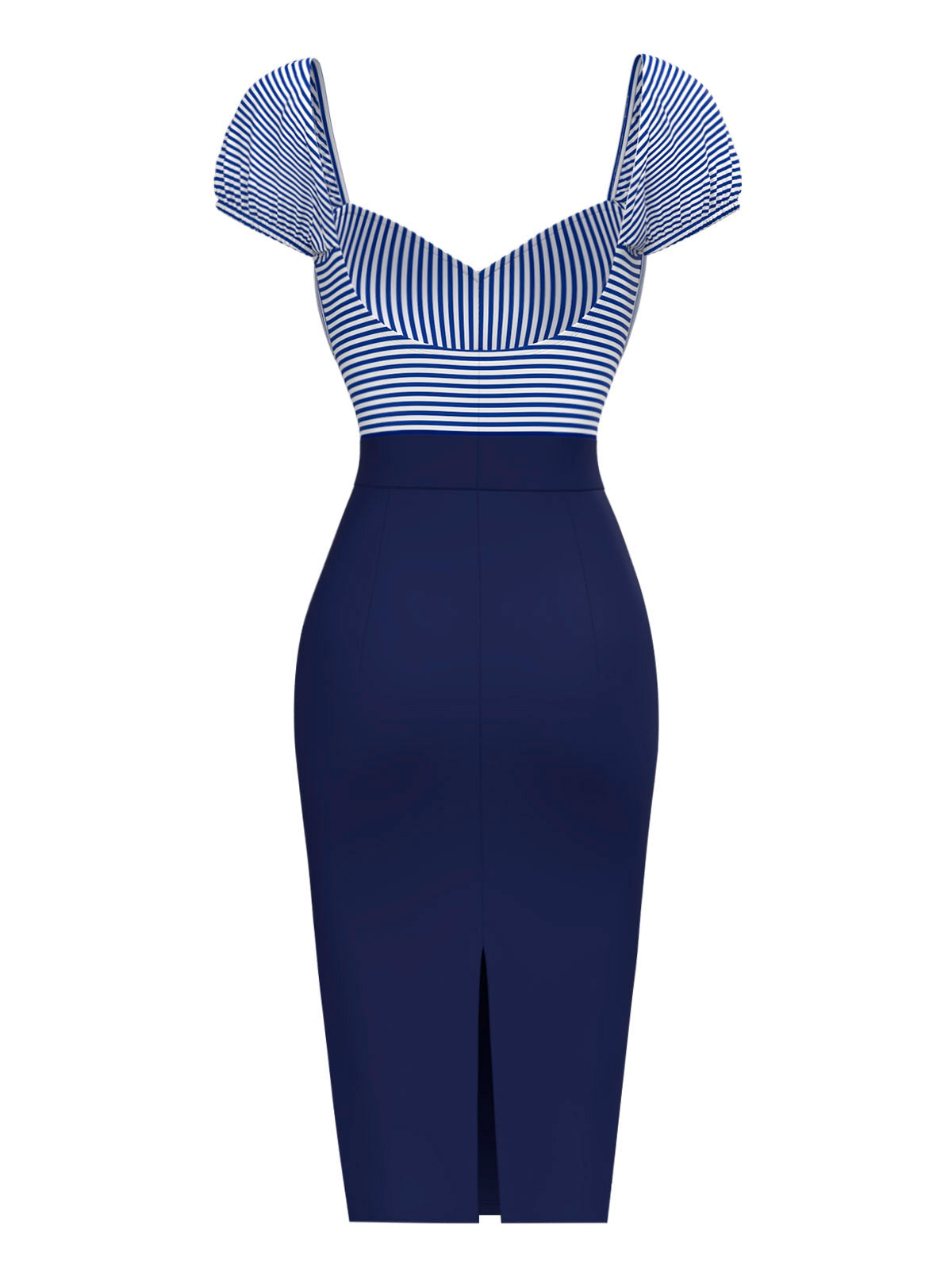 Komplet bikini w paski w stylu retro z blokami kolorów