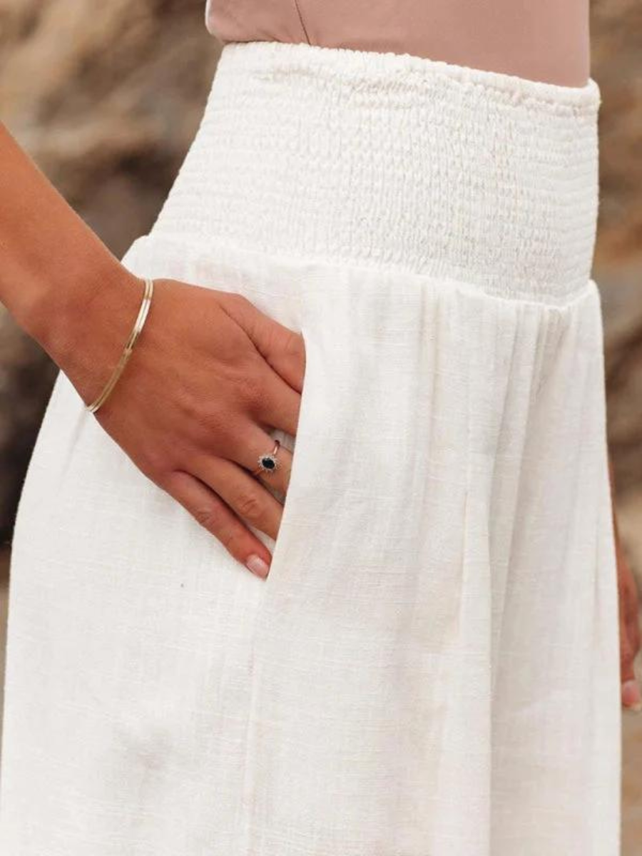 Lily Zwiewne spodnie plażowe z szerokimi nogawkami