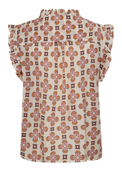 Wiązany top Co'Couture EgyptCC w kolorze złamanej bieli