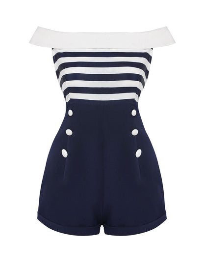 Różowo-czarny, patchworkowy kostium kąpielowy z wycięciem w serek z lat 40.