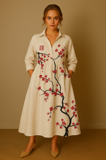 Madeleine｜Elegancka sukienka w kwiaty dla kobiet