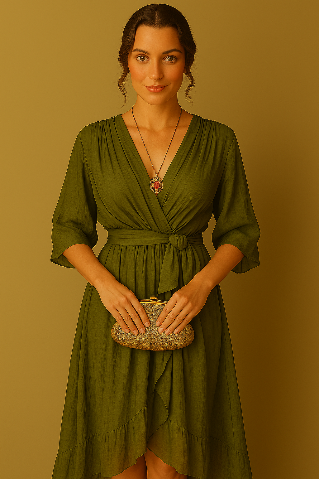 Nadzieja | Szyfonowa sukienka z dekoltem w kształcie litery V