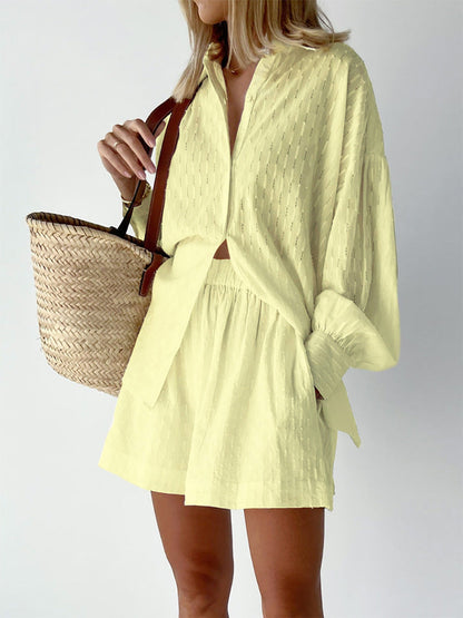 Maud | Elegancki komplet składający się z koszuli i szortów