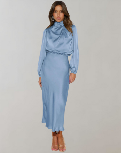 Marie | Stilfuld Satin Maxi Kjole