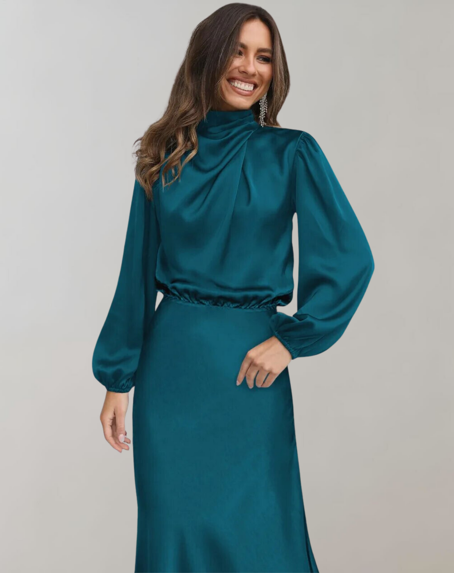 Marie | Stilfuld Satin Maxi Kjole