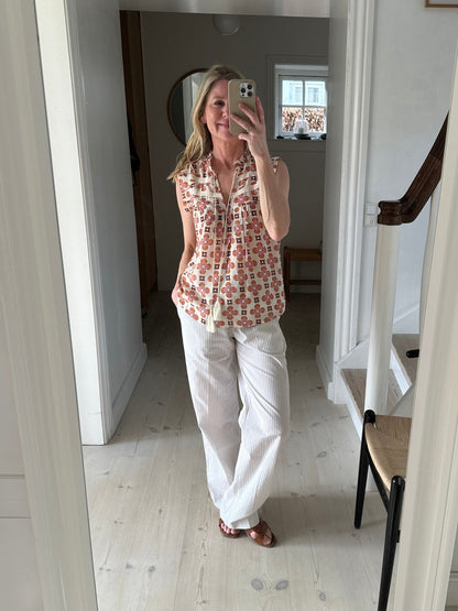 Wiązany top Co'Couture EgyptCC w kolorze złamanej bieli