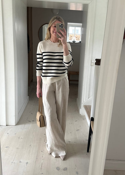 Lniane spodnie HW Gestuz LizaGZ Tammy Light Sand