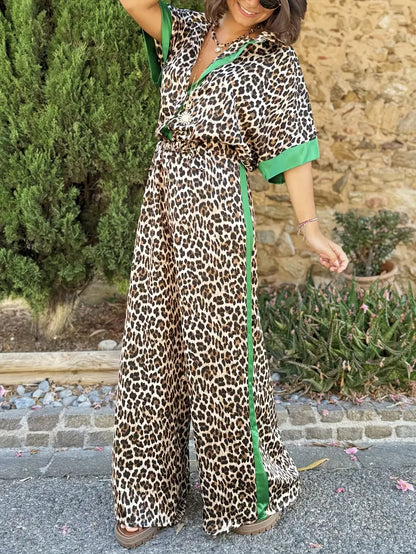 Vita – Luźny komplet z nadrukiem w panterkę