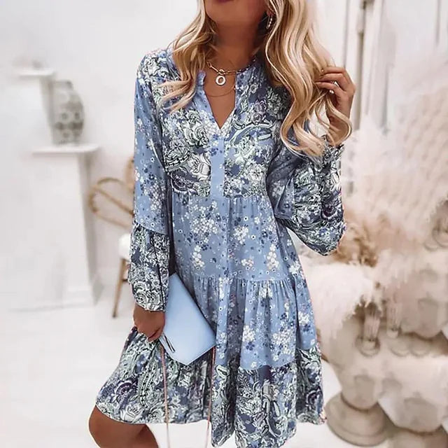 Ashley - Sukienka boho z nadrukiem