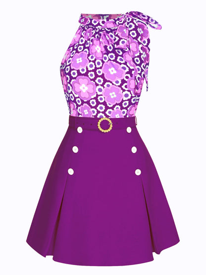 2 bluzki typu dolman z jednolita spódnica z lat 30. w kształcie łódki