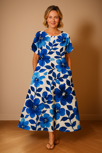 RÓŻOWY | WYGODNA SUKIENKA W KWIAT