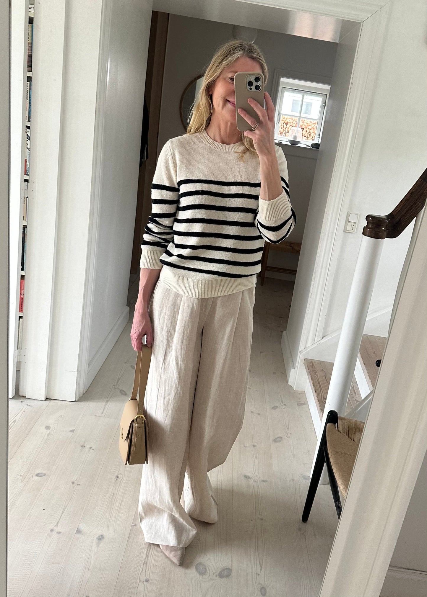 Pieszak PD-Manilla Stripe Knit Biała Perła / Granatowa