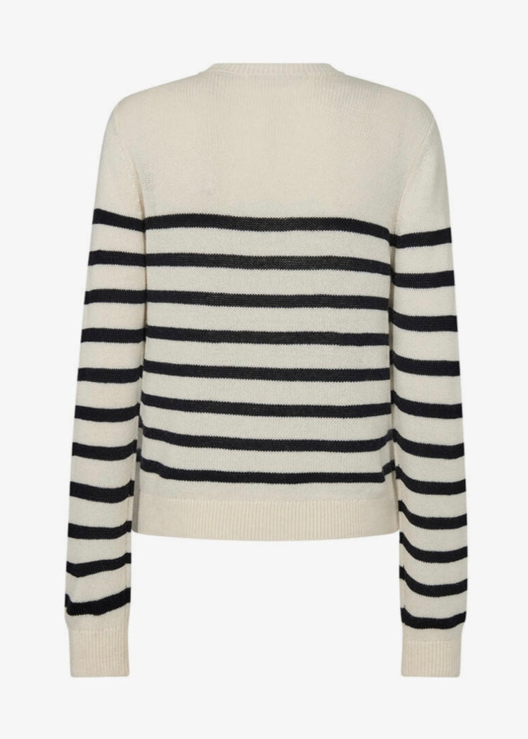 Pieszak PD-Manilla Stripe Knit Biała Perła / Granatowa