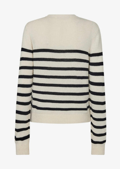Pieszak PD-Manilla Stripe Knit Biała Perła / Granatowa