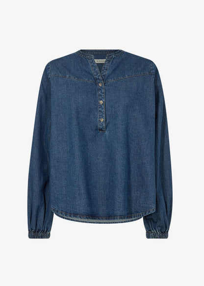 Bluzka Pieszak PD-Harper Chambrey jeansowa w kolorze niebieskim
