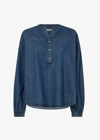 Bluzka Pieszak PD-Harper Chambrey jeansowa w kolorze niebieskim
