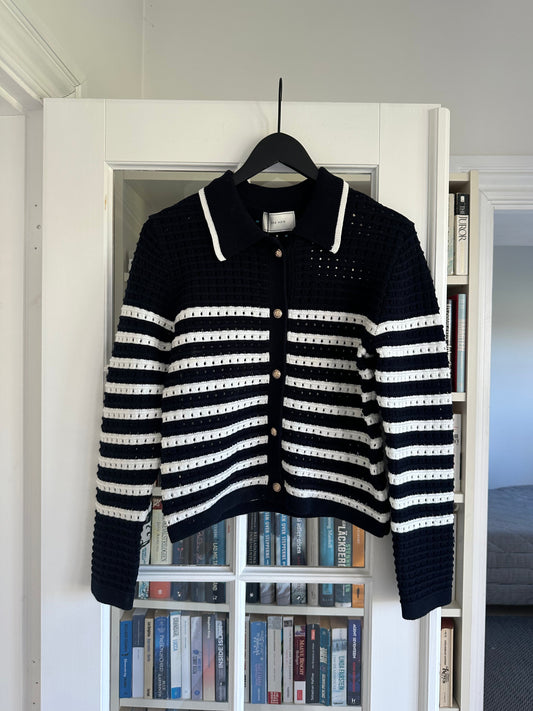 Dzianinowy kardigan Neo Noir Effie w kolorze granatowym