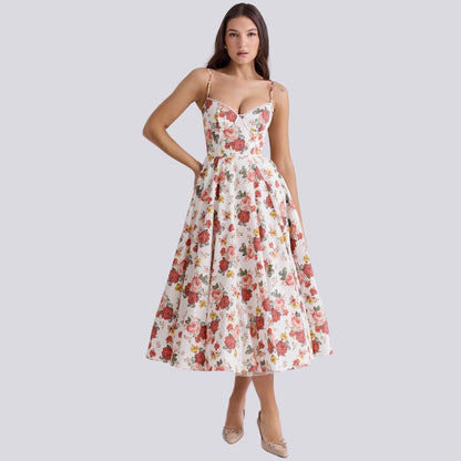 Kira | Elegancka sukienka maxi w kształcie litery A z dekoltem w kształcie litery V