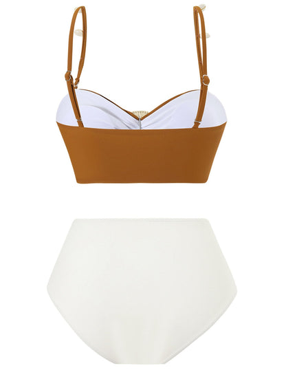 Sukienka z guzikami w kolorze zielonym khaki z lat 50.