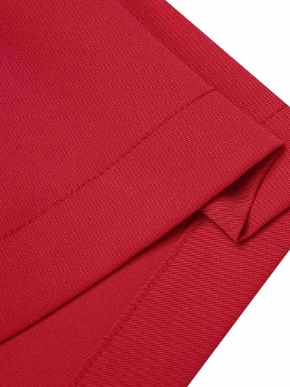 Wiśniowa sukienka z dekoltem w serek z lat 50., koronkowa z krótkim rękawem z lat 50.