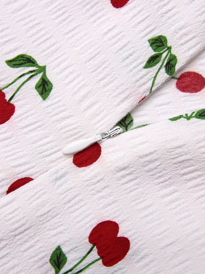 Beżowy kombinezon w groszki z lat 30. XX wieku z dekoltem w serduszko