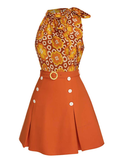 2 bluzki typu dolman z jednolita spódnica z lat 30. w kształcie łódki