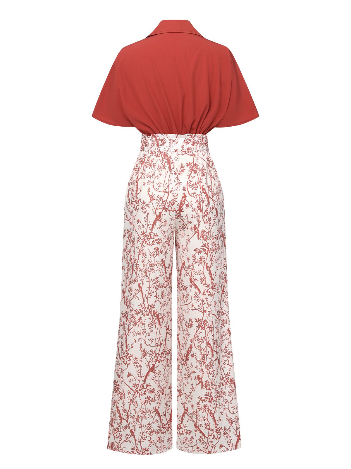 Kombinezon z motylami i patchworkowym dekoltem w serek z lat 50.