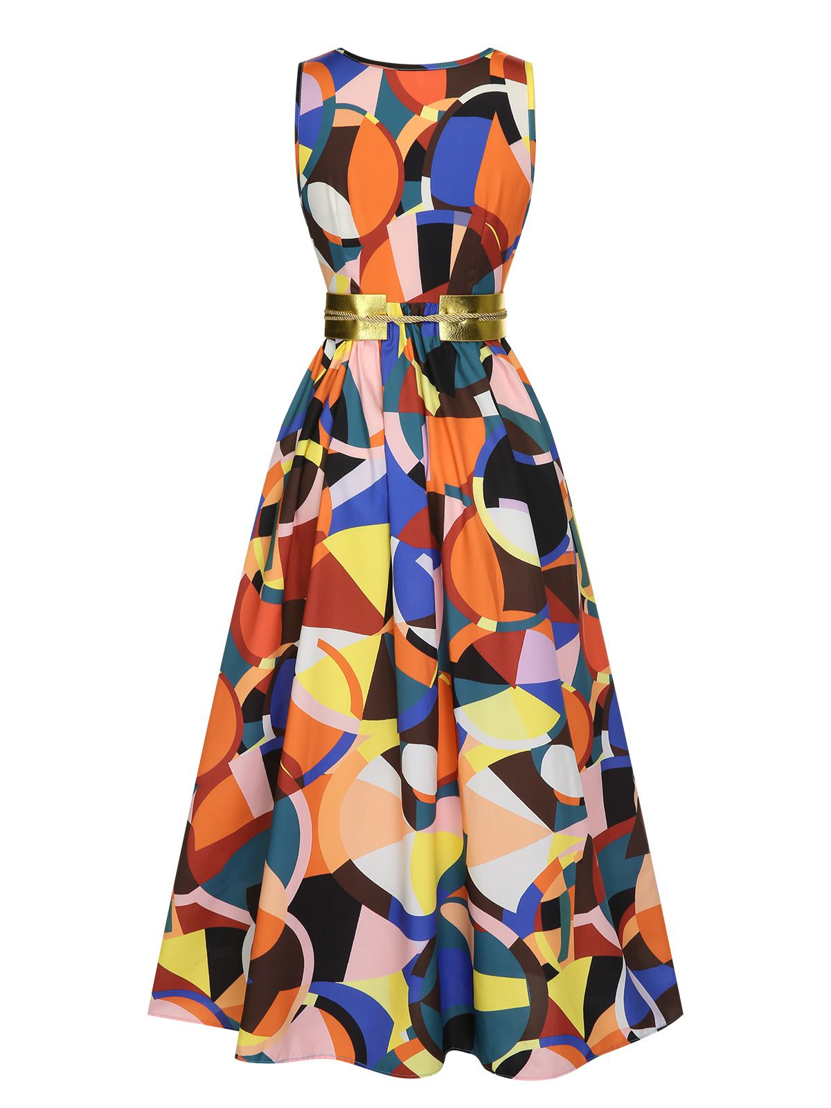 Sukienka z wysokim rozcięciem i dekoltem w serek z lat 30., z paskiem