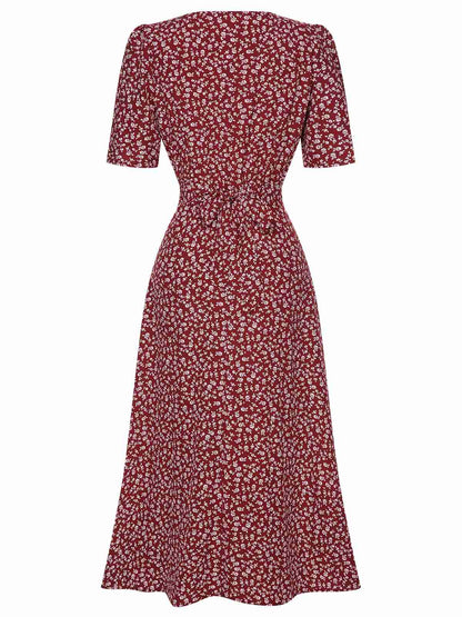 Pomarańczowa sukienka bez rękawów z muszką z lat 60. w kształcie łódki