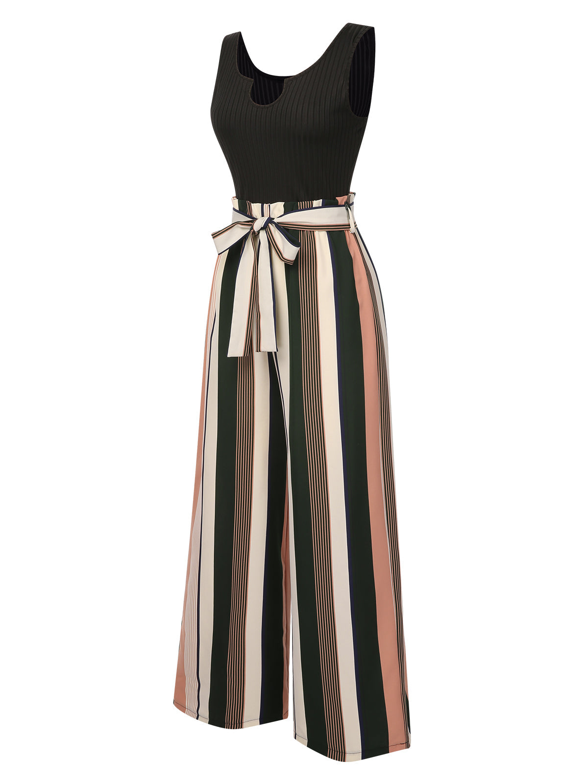 Beżowa, bawełniana sukienka z lat 40. z haftowanym kwiatowym dekoltem w serek