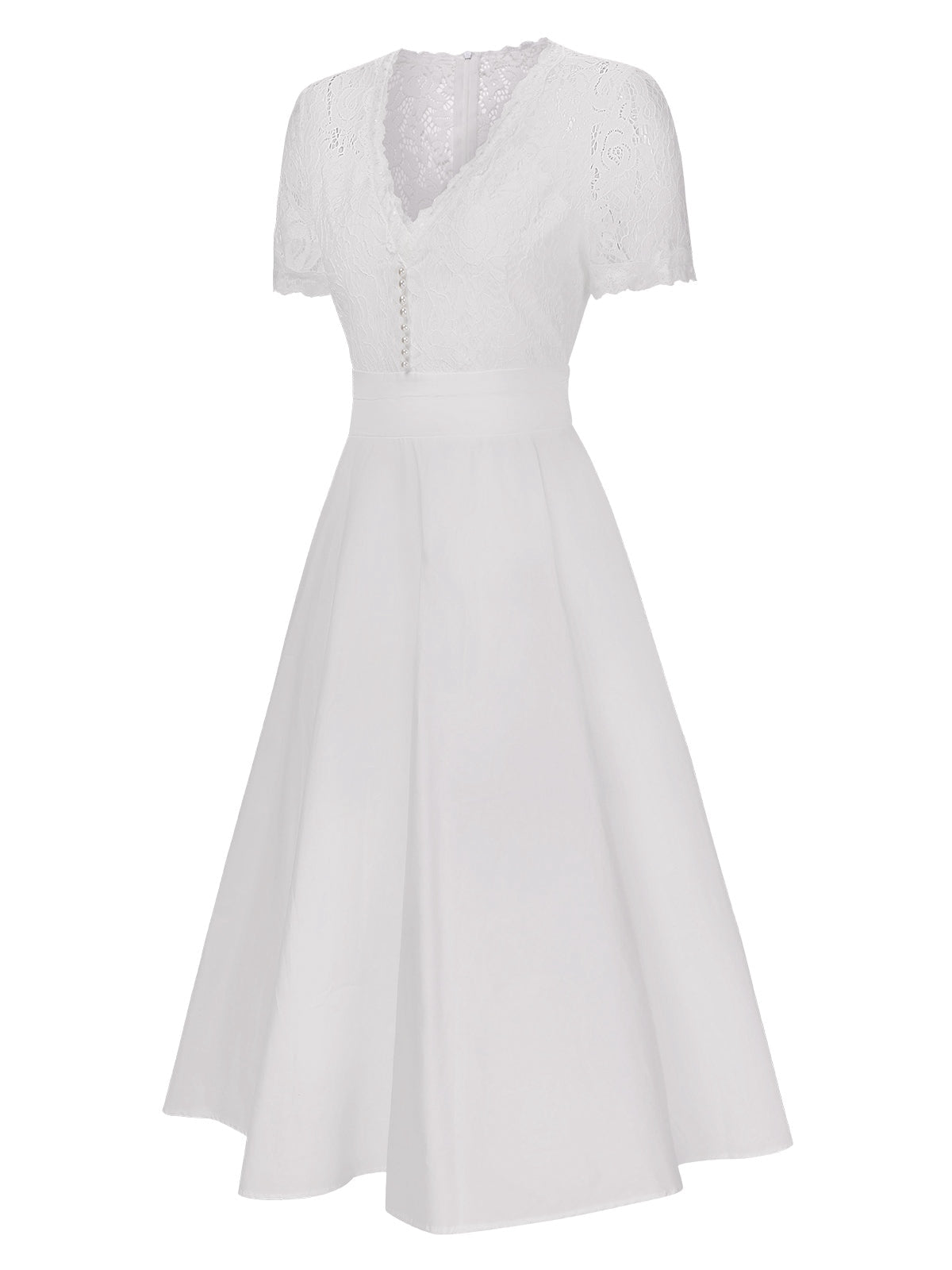 Sukienka koktajlowa rockabilly w stylu vintage z paskiem w groszki z lat 50.