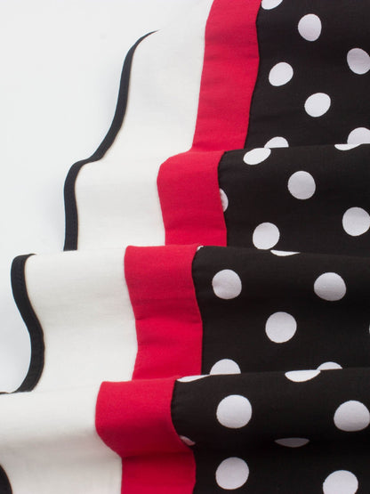 Sukienka koktajlowa vintage z halterem z lat 50., w czerwone róże z kwiatowym wzorem na imprezę