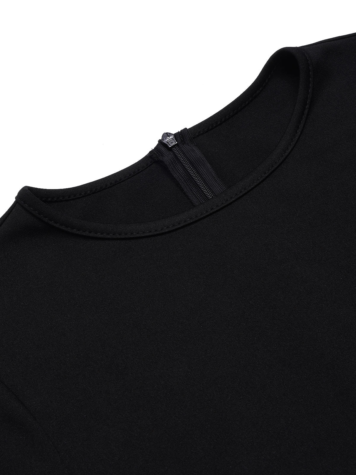 Czerwono-czarny patchworkowy kostium kąpielowy z wyciętym stanem z lat 40.