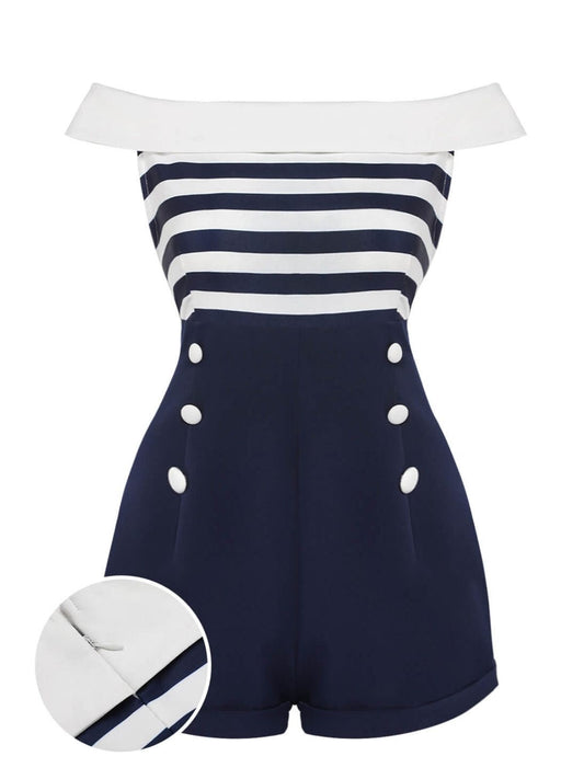 Różowo-czarny, patchworkowy kostium kąpielowy z wycięciem w serek z lat 40.