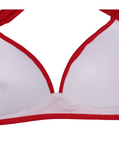 Biała koronkowa sukienka z patchworkowym dekoltem w serek z lat 40.