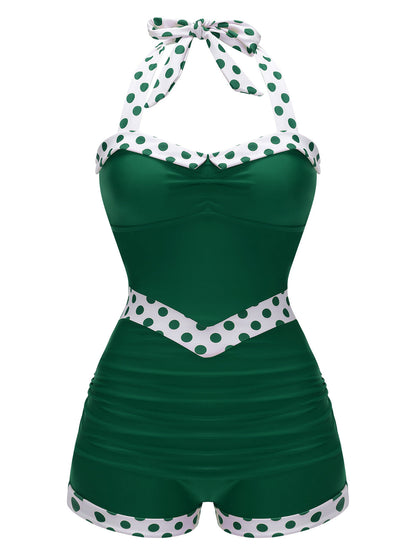 Sukienka koktajlowa vintage z lat 50. z krótkim rękawem i dekoltem w serek