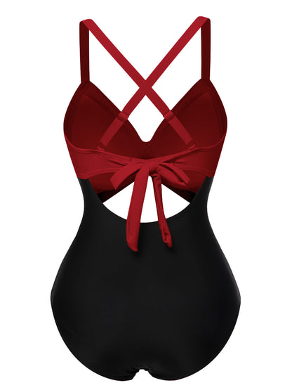 Różowa, kratkowa sukienka z ramiączkami spaghetti z lat 50. o linii A