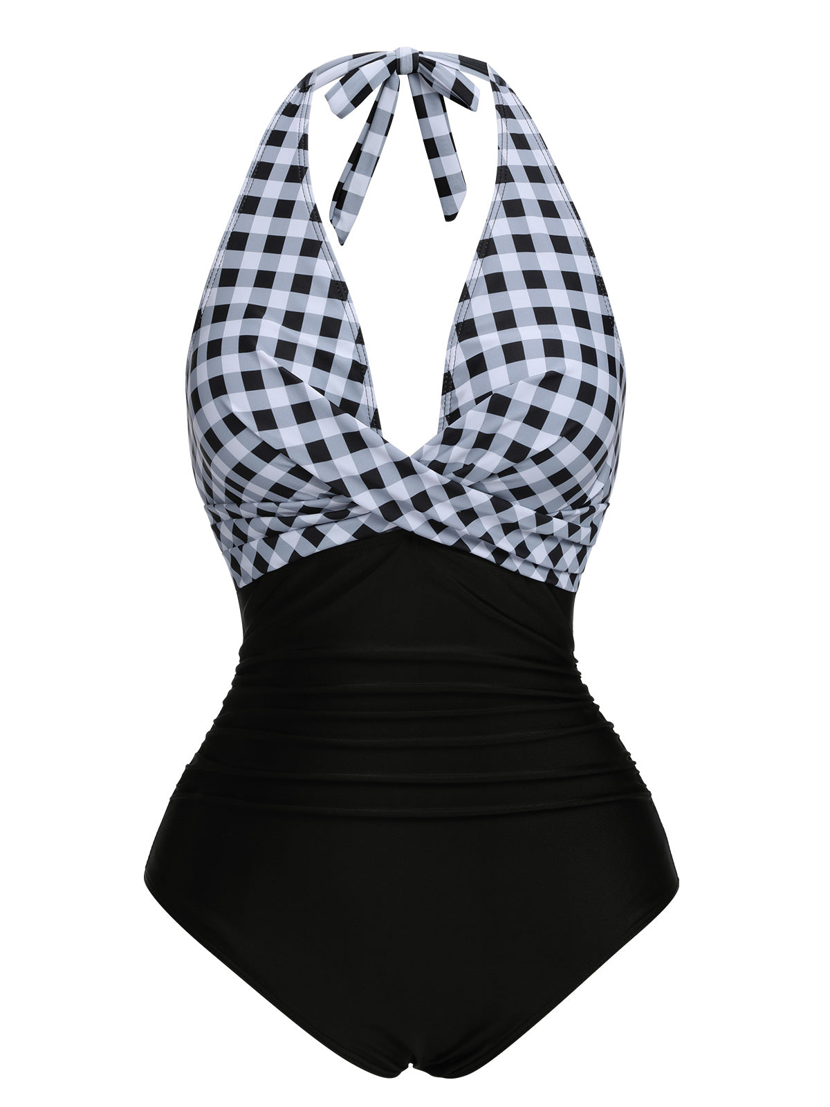 Pomarańczowy, jednoczęściowy kostium kąpielowy z krzyżowanymi plecami z lat 60. XX wieku