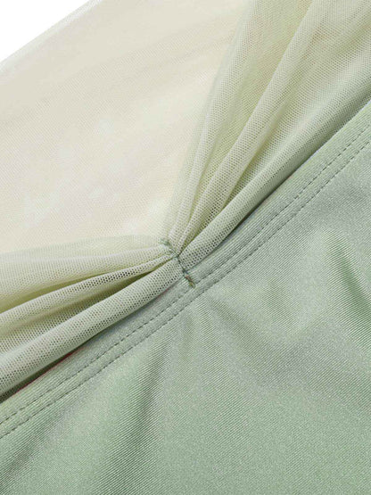 Lawendowy komplet bikini z muszlą syrenką z lat 70., halter