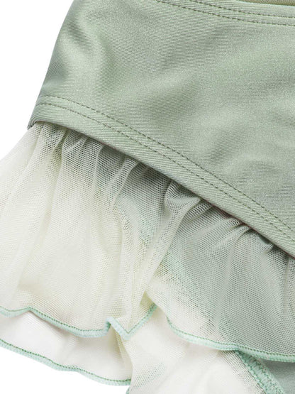 Lawendowy komplet bikini z muszlą syrenką z lat 70., halter