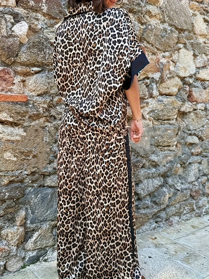 Vita – Luźny komplet z nadrukiem w panterkę