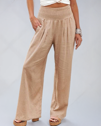 Lily Zwiewne spodnie plażowe z szerokimi nogawkami