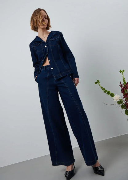 Spodnie La Rouge Clara w kolorze ciemnego dżinsu