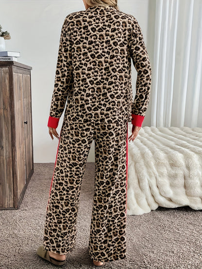 Livia – Elegancki i wygodny, luźny komplet z nadrukiem w panterkę