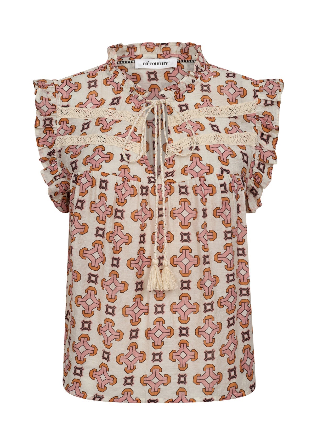 Wiązany top Co'Couture EgyptCC w kolorze złamanej bieli