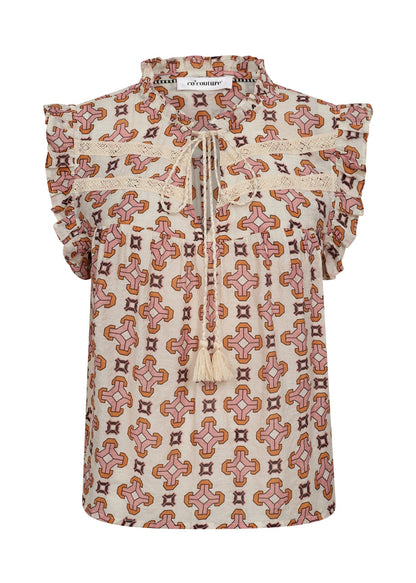 Wiązany top Co'Couture EgyptCC w kolorze złamanej bieli