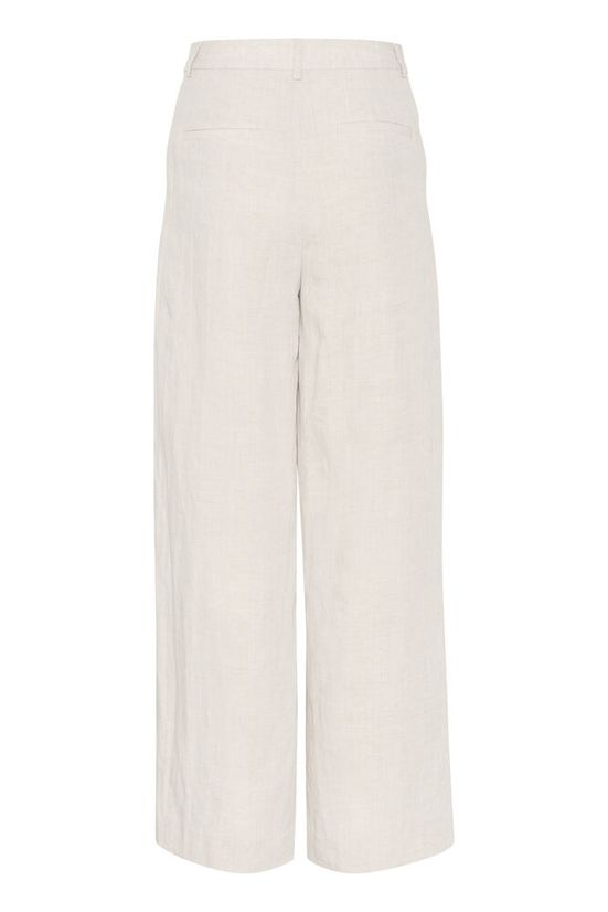 Lniane spodnie HW Gestuz LizaGZ Tammy Light Sand