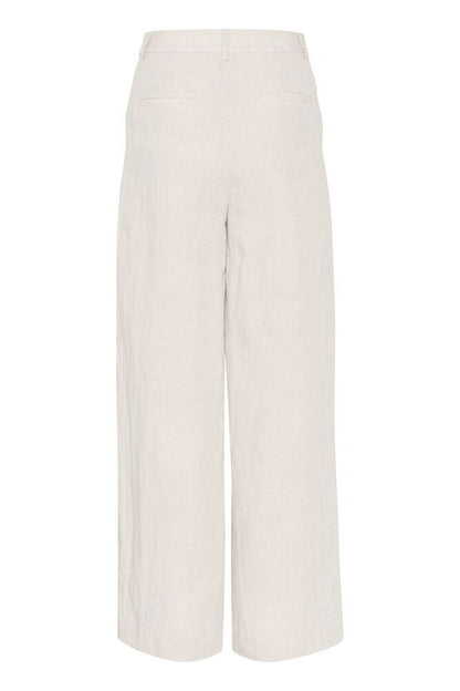 Lniane spodnie HW Gestuz LizaGZ Tammy Light Sand