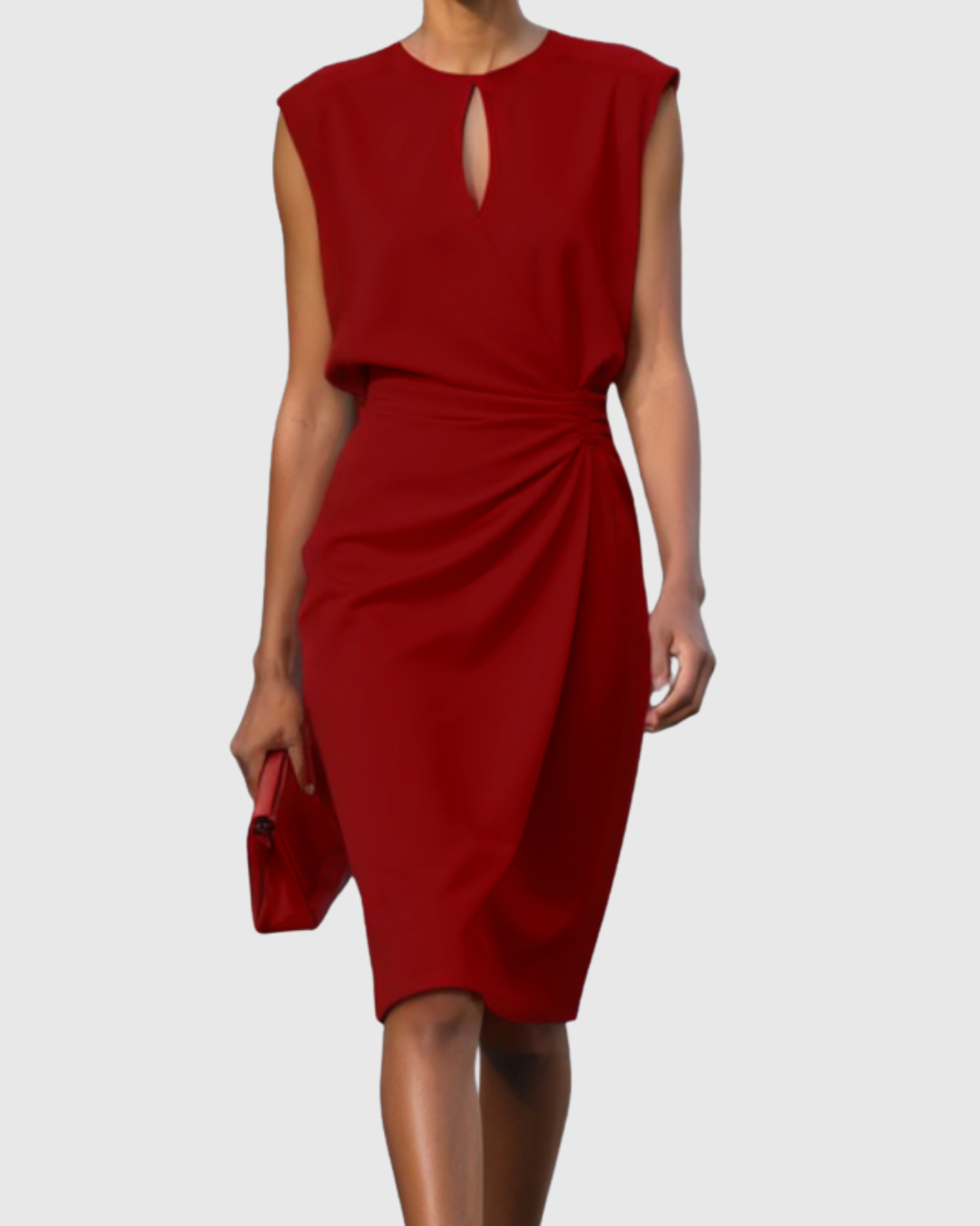 Lena | Elegancka sukienka midi z marszczoną talią